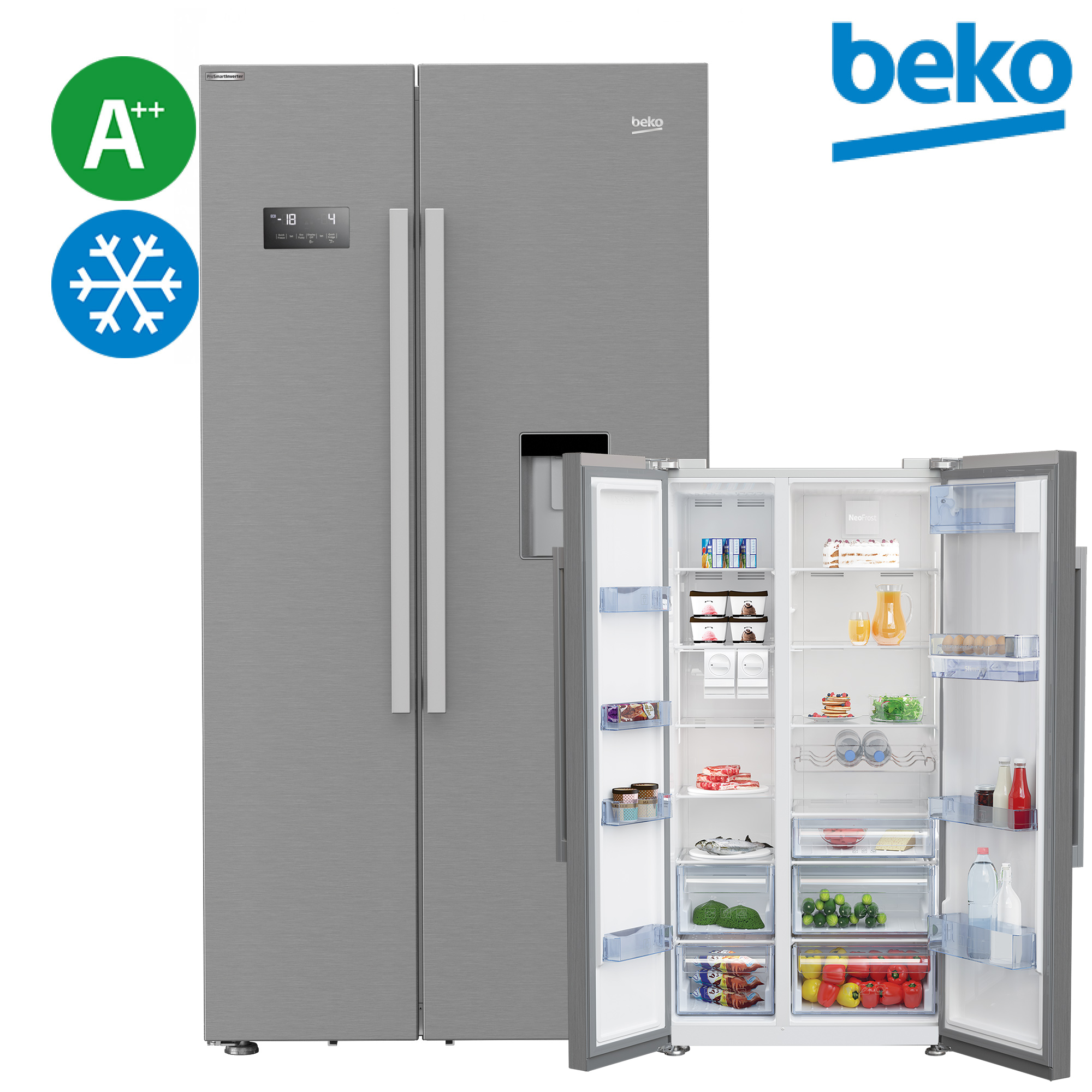 Side by Side Kühl-/Gefrierkombination EEK: A++ Beko GNO ...