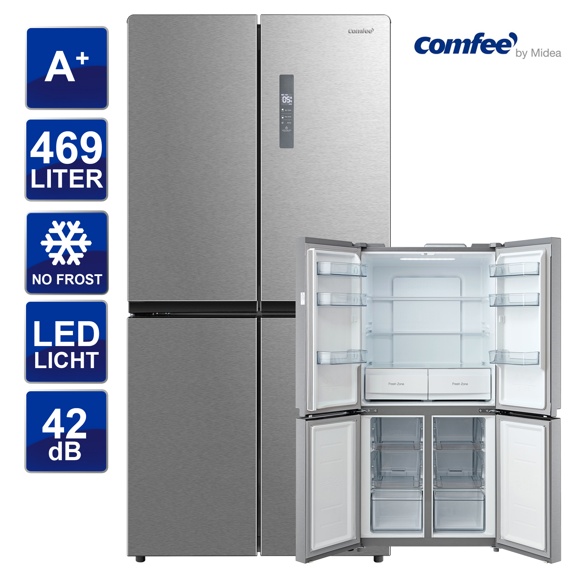 French Door Kuhlschrank Side By Side A Comfee Cd 469 Nfa Ebay